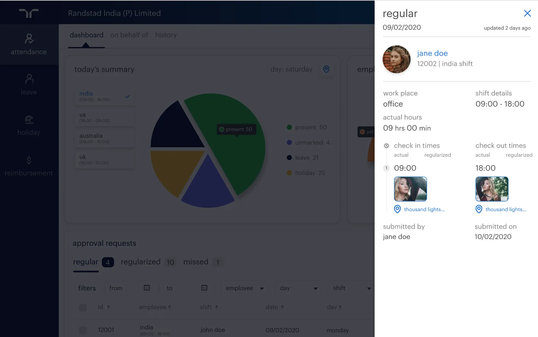 One Randstad Attendance Approval Detail Web