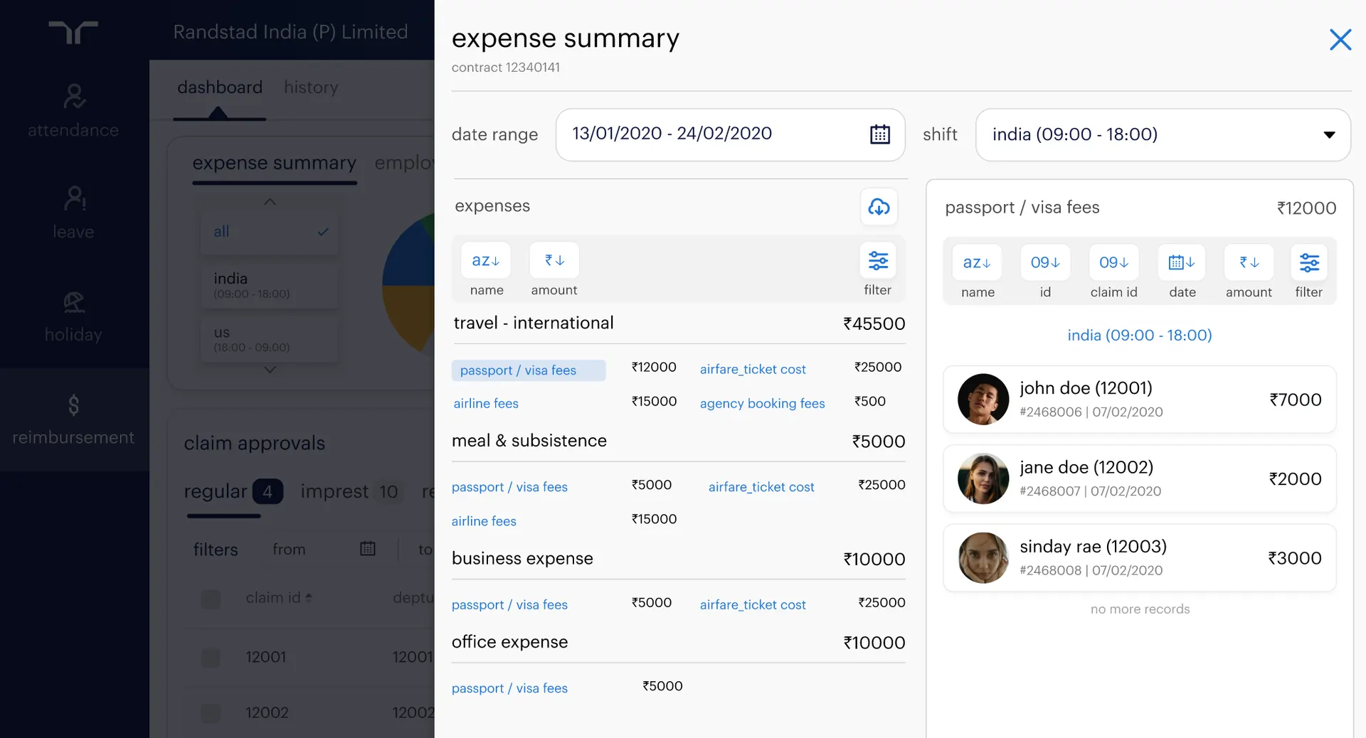 One Randstad Reimbursement Expense Summary Web