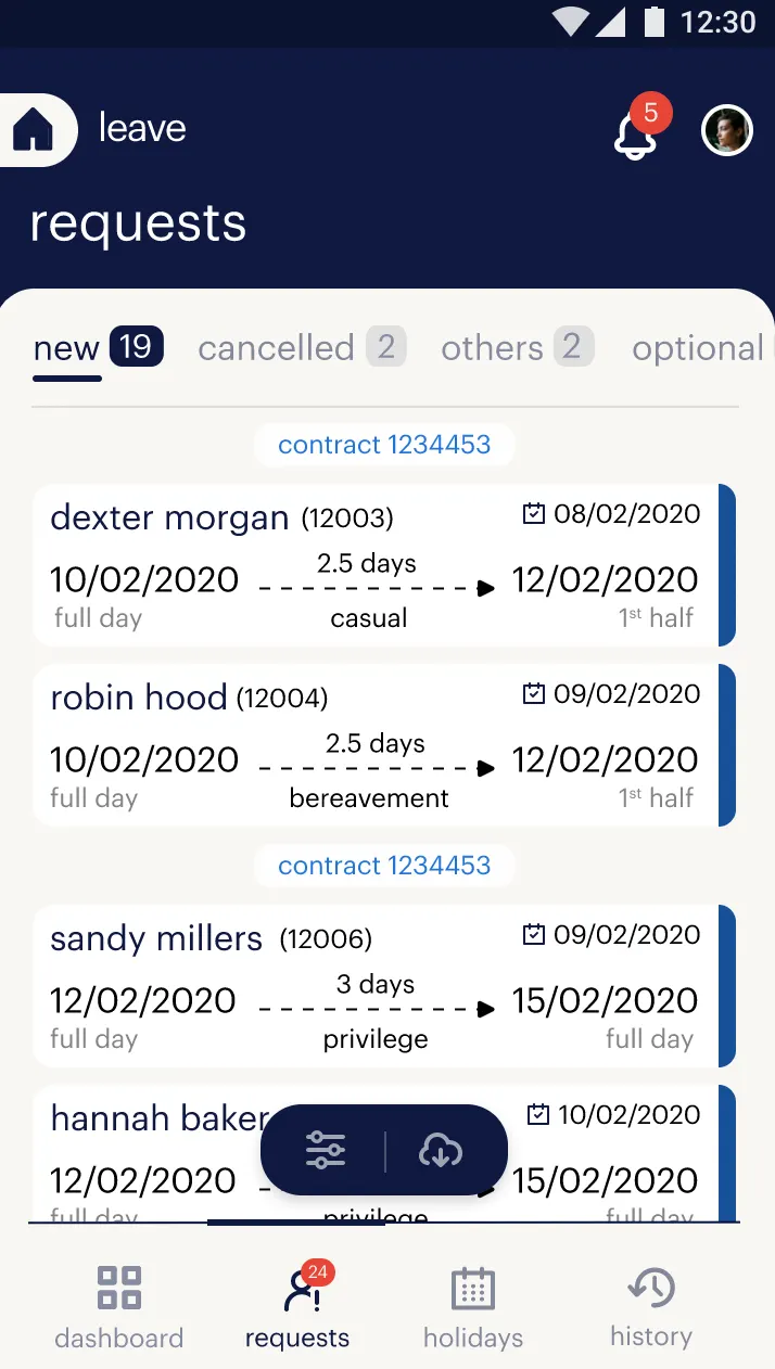 One Randstad Leave Requests Mobile